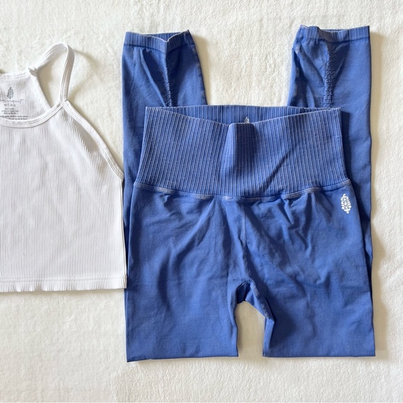 Free People Happiness Runs Crop Top And Good Karma High Rise Leggings Set - Picture 3 of 10